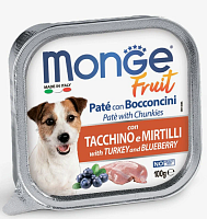 Monge Dog Fruit Влажный корм для собак всех пород, Индейка и Черника