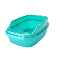 Homecat Туалет для кошек с бортиком De Luxe (бирюзовый перламутр) 53*39*23см