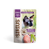 Sirius Premium Sterile Влажный корм для стерилизованных кошек, Индейка и Курица