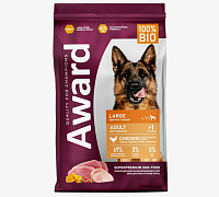 Award Large Adult Chicken Сухой корм для собак крупных пород, Курица, Индейка, Тыква и Шиповник