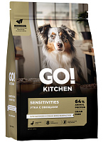 GO! KITCHEN SENSITIVITIES Сухой корм беззерновой для собак и щенков с чувствительным пищеварением с уткой и овощами
