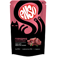 Enso Влажный корм для кошек, кусочки в соусе, Говядина