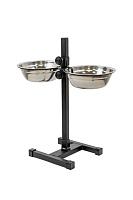 Homepet Стойка с мисками для собак 2*2л (D 24см / высота до 50см)