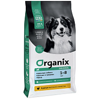 Organix Adult Dog Сухой корм для собак средних и крупных пород, Курица с фруктами и овощами