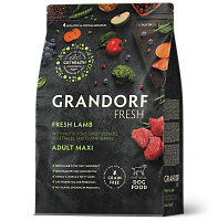 Беззерновой корм с живыми пробиотиками Grandorf Fresh Dog Maxi Lamb&Sweet Potato Сухой корм для собак крупных пород, Ягненок и Батат