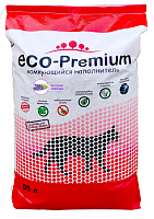 ECO Premium Наполнитель комкующийся древесный, Лаванда 55л/20.2 кг