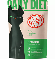 ENSO DAILY DIET Влажный корм для кошек для здоровья ЖКТ кусочки в соусе с кроликом