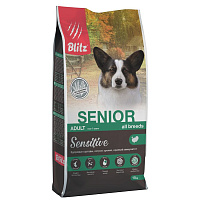 Blitz Sensitive Senior Dog Сухой корм для собак старше 7 лет, Индейка