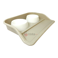 Zliger Набор c двумя мисками для животных на подставке, бежевый, 0,3л