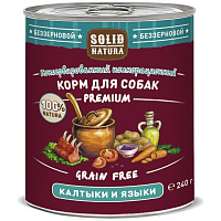 Solid Natura Premium Влажный беззерновой корм для собак Калтыки и Языки