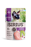 Sirius Premium Sterile Влажный корм для стерилизованных кошек, Индейка и Курица