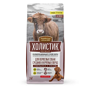 Деревенские Лакомства Холистик Премьер Сухой корм полнорационный для взрослых собак средних и крупных пород, Говядина с рисом