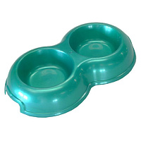 Homepet Миска двойная для животных (бирюзовый перламутр) 2*200мл