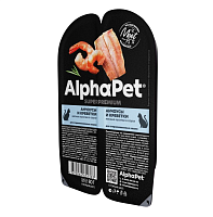 AlphaPet Superpremium Влажный корм для стерилизованных кошек, Анчоусы и Креветки в соусе
