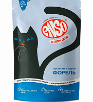 ENSO STERILIZED Влажный корм для стерилизованных кошек кусочки в соусе с форелью