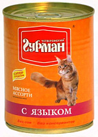 Влажный корм для кошек Четвероногий Гурман Мясное ассорти с языком