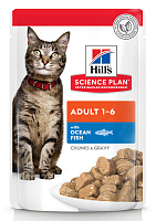 Hill's Science Plan Adult with Ocean Fish Влажный корм для кошек, Океаническая рыба в соусе