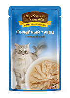 Влажный корм для кошек Деревенские Лакомства Филейный тунец в нежном желе