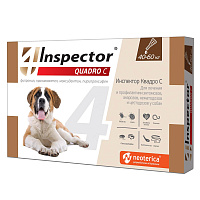 Inspector Quadro C Капли для собак массой 40-60кг от внешних и внутренних паразитов (1 пипетка)