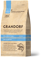 Grandorf Skin&Coat White Fish&Turkey Сухой корм для кошек с проблемной кожей и шерстью, Белая Рыба и Индейка