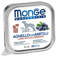Monge Dog Monoprotein Fruits Влажный корм для собак всех пород, Ягненок и Черника