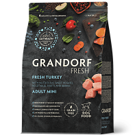 Беззерновой корм с живыми пробиотиками Grandorf Fresh Dog Adult Mini Turkey&Sweet Potato Сухой корм для собак мелких пород, Индейка и Батат