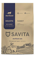 Savita Grain Free Sterilized Сухой беззерновой корм для стерилизованных кошек, Кролик