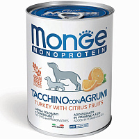 Monge Dog Monoprotein Fruits Влажный корм для собак, Индейка, Рис и Цитрусовые
