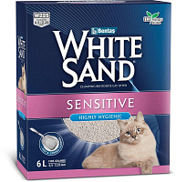 White Sand Sensitive Наполнитель комкующийся для чувствительных кошек, без запаха
