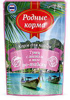 Родные корма Заморские Влажный корм для кошек, Тунец с Лососем в желе по-Тайски