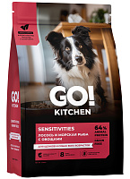 GO! KITCHEN SENSITIVITIES Сухой корм беззерновой для собак и щенков с чувствительным пищеварением с лососем, морской рыбой и овощами