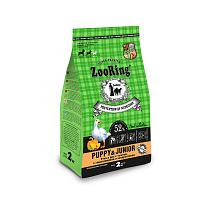 ZooRing Puppy&Junior Сухой корм для щенков и юниоров средних и крупных пород, Утка и Рис с тыквой, с глюкозамином и хондроитином