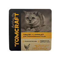 Tomcraft Влажный корм полнорационный для стерилизованных кошек, нежный паштет, Курица