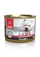Blitz Sensitive Adult Dog Влажный корм для собак с чувствительным пищеварением, паштет, Ягненок и Индейка