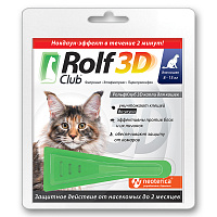 Rolf Club 3D Капли от блох и клещей для кошек весом 8-15кг