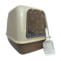 Zliger Туалет для кошек закрытый, бежевый 50.5*39*41см