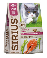 Sirius Сухой корм для кошек, Лосось и Рис