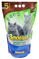 Зооник Наполнитель Древесный, Комкующийся 5л