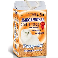 Pussy Cat Наполнитель минеральный впитывающий без запаха 2.1кг/4.5 л