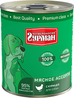 Влажный корм для собак Четвероногий Гурман Мясное ассорти с птицей