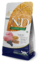 Farmina N&D Ancestral Grain Adult Lamb&Blueberry Сухой низкозерновой корм для кошек, Ягненок и Черника