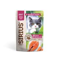 Sirius Premium Adult Влажный корм для кошек, Лосось и Овощи 