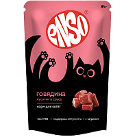 Enso Влажный корм для котят, кусочки в соусе, Говядина