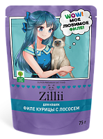 Zillii Cat Sterilized Влажный корм для стерилизованных кошек, Курица и Лосось в желе