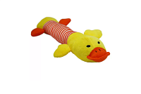 №1 Игрушка для собак Утенок в полоску, с пищалкой, текстиль, 25см