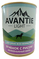 AVANTIE Корм консервированный полнорационный для собак, мелкорубленый фарш, Ягненок с рисом