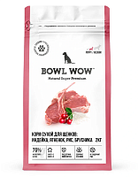Bowl Wow Сухой корм для щенков средних пород, Индейка, Ягненок, Рис и Брусника