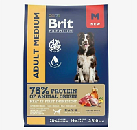 Brit Premium Dog Adult Medium Сухой корм для взрослых собак средних пород, Индейка и Телятина