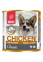 Blitz Classic Adult Dog Влажный корм для собак всех пород, Курица и Тыква