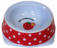 №1 Миска "Клубничка" меламиновая для кошек и собак 150мл